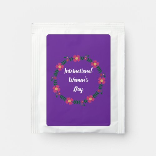 Purple Modern Womens Day Coffee Cocoa Tea Bag Drink Mix