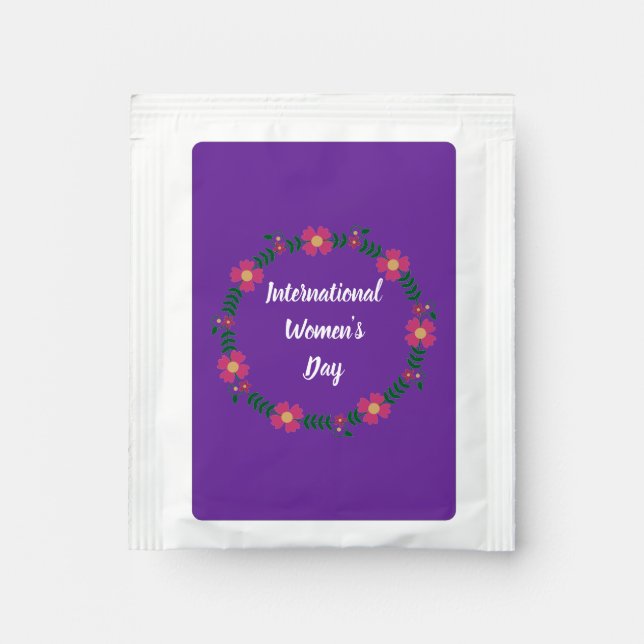 Purple Modern Womens Day Coffee Cocoa Tea Bag Drink Mix (Front)