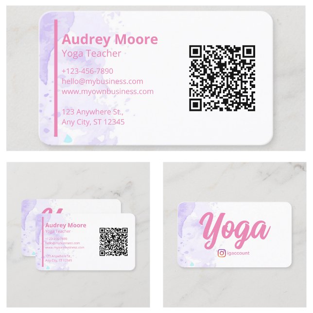 Purple Modern Yoga Teacher Business Card (Purple Modern Yoga Teacher Business Card
)