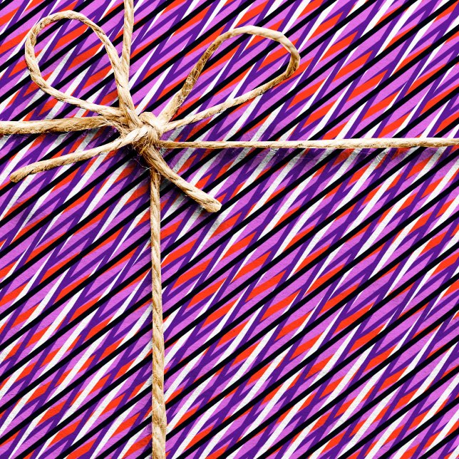 Purple Moiré Stripes - Optical illusion - Abstract Wrapping Paper (Creator Uploaded)