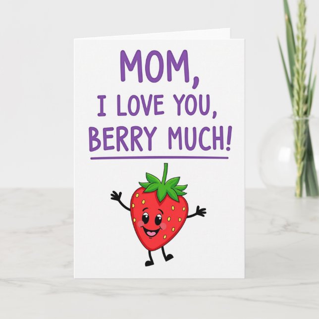 Purple Mom I Love You Card (Front)