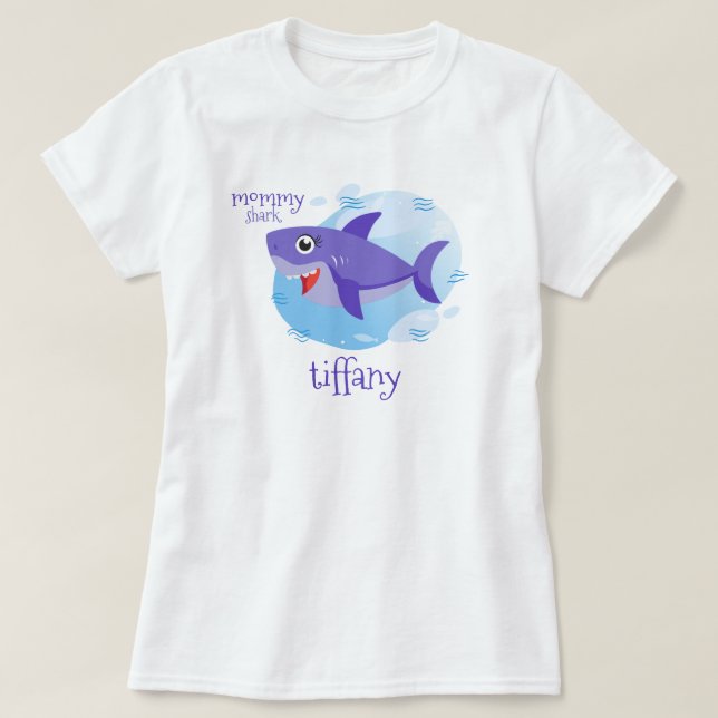 Purple Mommy Shark T-Shirt (Design Front)