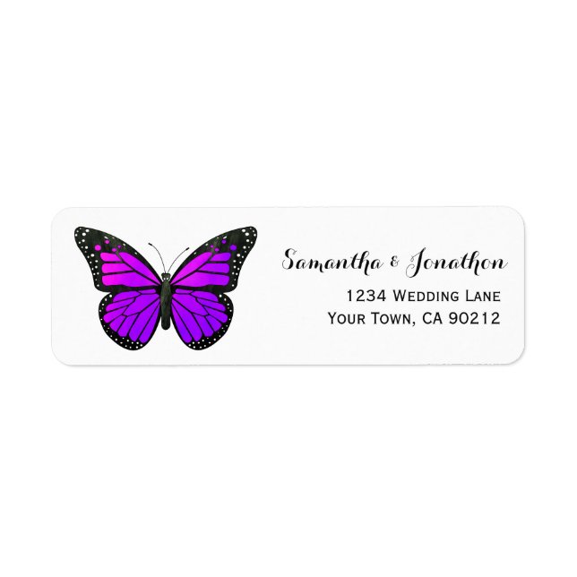 Purple Monarch Butterfly Label (Front)