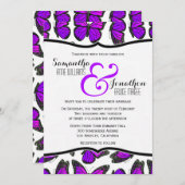 Purple Monarch Butterfly Wedding Invitation (Front/Back)