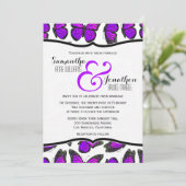 Purple Monarch Butterfly Wedding Invitation (Standing Front)