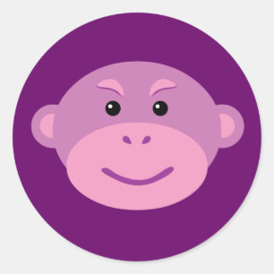 Purple Monkey Classic Round Sticker