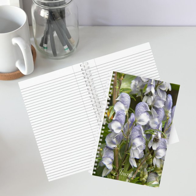 Purple Monkshood Flowers Floral Notebook (In Situ)