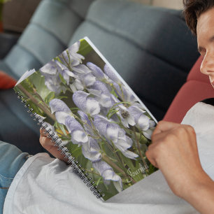 Purple Monkshood Flowers Floral Notebook