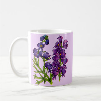 purple monkshoods coffee mug