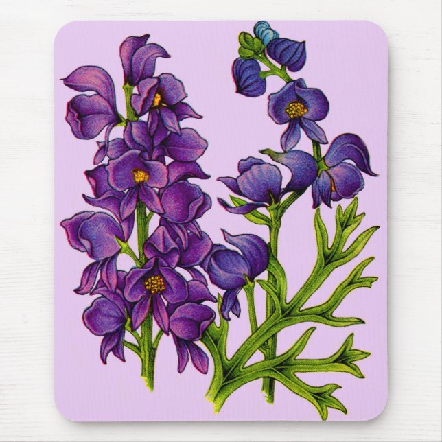 purple monkshoods mouse pad (Front)