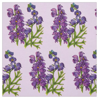 purple monkshoods print floral print fabric
