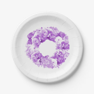 Purple Monochromatic Floral Paper Plates