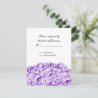 Purple Monochromatic Floral Reply Card