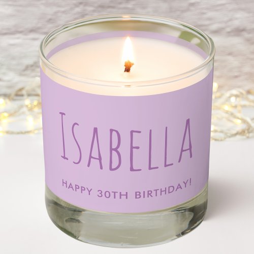 Purple Monogram Birthday Scented Jar Candle
