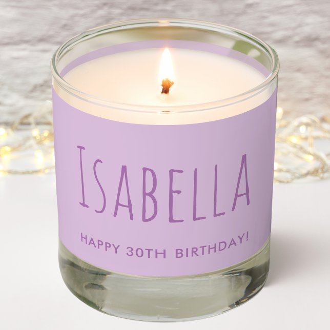 Purple Monogram Birthday Scented Jar Candle (Creator Uploaded)