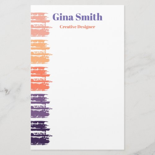 Purple Monogram Business Stationery