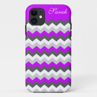 Purple Monogram Chevron ZigZag - Pick Your Color! iPhone 11 Case