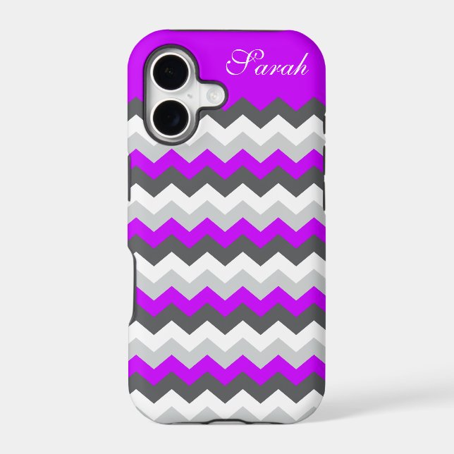 Purple Monogram Chevron ZigZag - Pick Your Color! Iphone Case (Back)