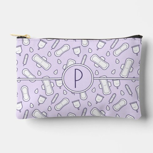 Purple Monogram Cute Cartoon Pad Period  Accessory Pouch