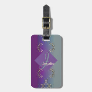 Purple Monogram Fabergè-like Luggage Tag