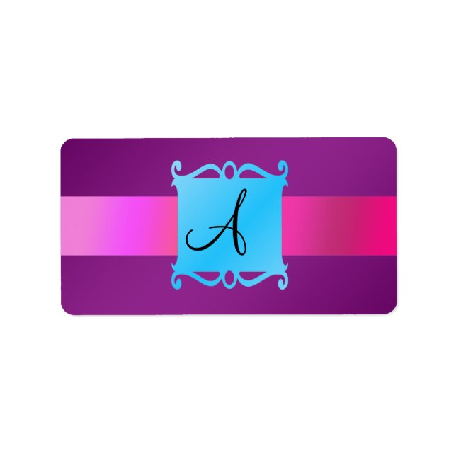 Purple monogram fancy emblem label (Front)