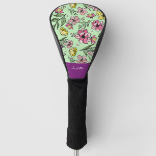 Purple Monogram Flower Garden Golf Head Cover