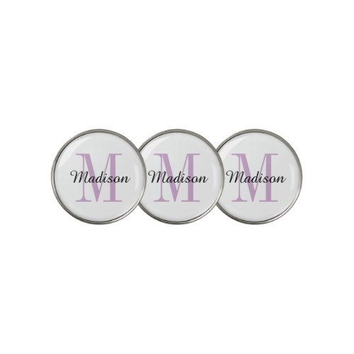 Purple Monogram Initial and Name Personalized Golf Ball Marker