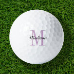 Purple Monogram Initial and Name Personalized Golf Balls<br><div class="desc">Elevate your golf game with our custom golf balls, personalized with a simple classic monogram initial and a script name overlay. Choose from a wide selection of colors to create a timeless design that’s truly unique. These golf balls make a perfect gift for any occasion, whether it’s Christmas, Father’s Day,...</div>