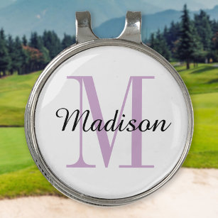 Purple Monogram Initial and Name Personalized Golf Hat Clip