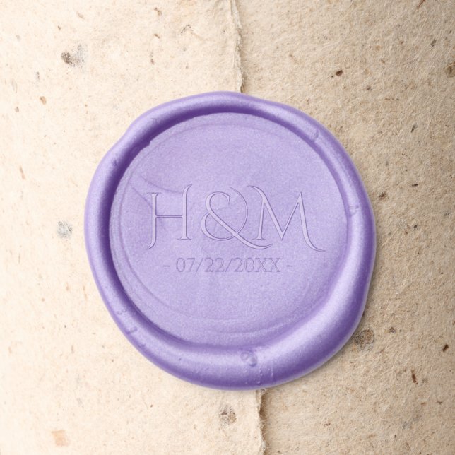 Purple Monogram Initials Wedding Envelope Wax Seal Stamp (Purple Monogram Initials Wedding Envelope Wax Seal Stamp)