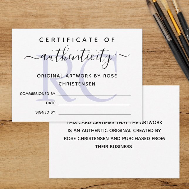 Purple Monogram Larger Certificate of Authenticity (Creator Uploaded)