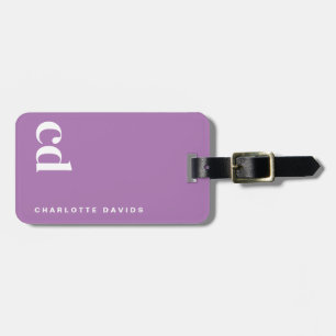 Purple Monogram Luggage Tag