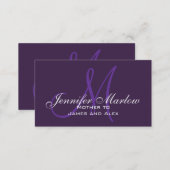 Purple Monogram Mommy Calling Card (Front/Back)