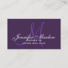 Purple Monogram Mommy Calling Card