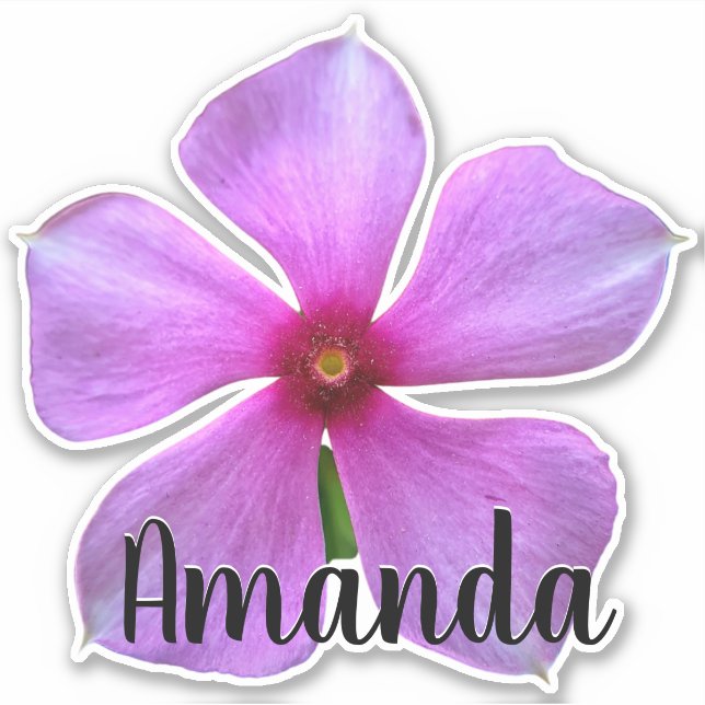 Purple Monogram Name Flower Nature Plant Cute Sticker (Front)