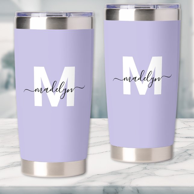 Purple Monogram Name Insulated Tumbler (Purple Monogram Name Insulated Tumbler )