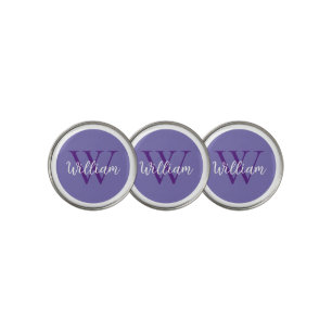 Purple Monogram Name Personalized Golf Ball Marker