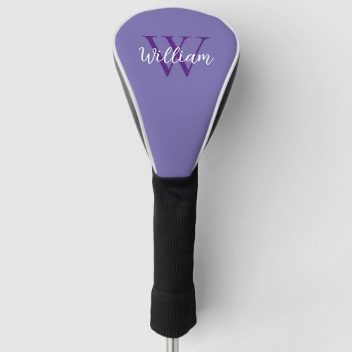 Purple Monogram Name Personalized Golf Head Cover