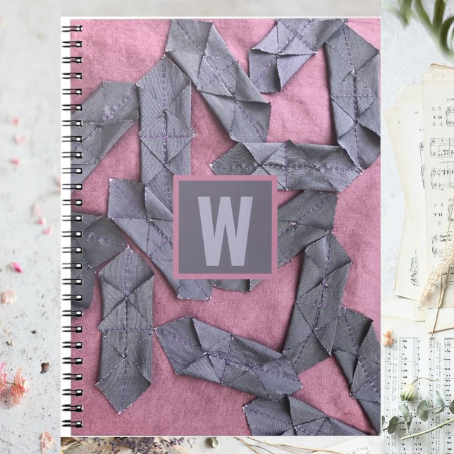 Purple monogram personalized abstract geometric  notebook (Creator Uploaded)