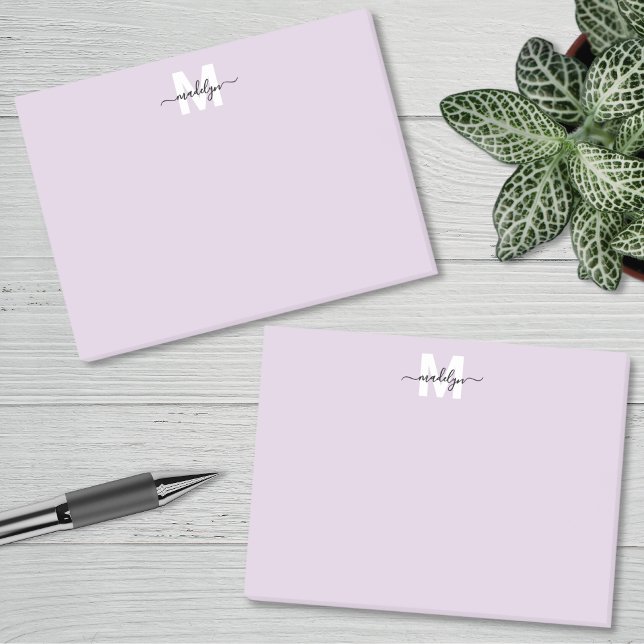 Purple Monogram Post-it Notes (Purple Monogram Post-it Notes)