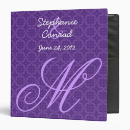 Purple Monogram Wedding Planner V15 Binder | Zazzle