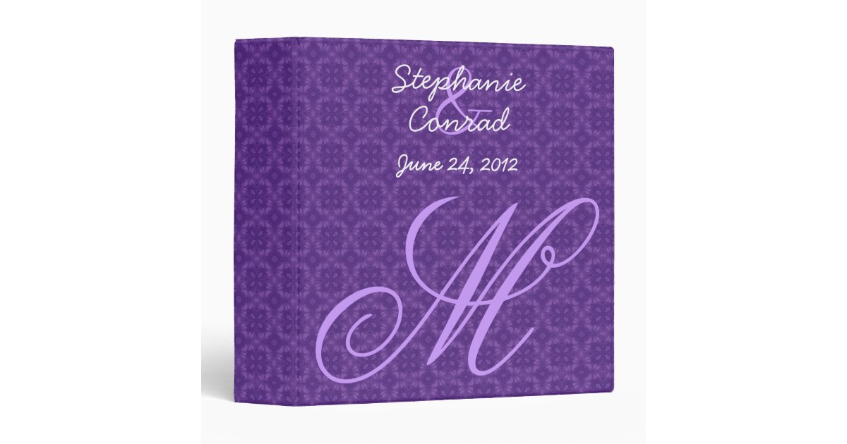 Purple Monogram Wedding Planner V15 Binder | Zazzle