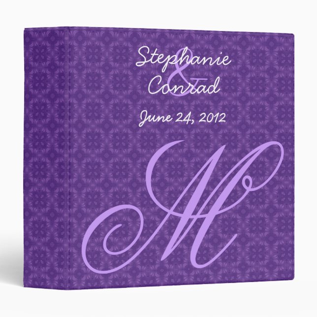 Purple Monogram Wedding Planner V15 Binder (Front/Spine)