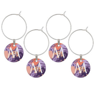 Purple Monogram Wine Charm