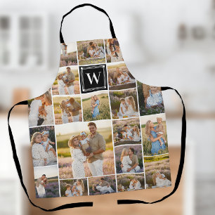 Purple Monogrammed 20 Pic Photo Collage Apron