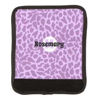 Purple Monogrammed Giraffe skin pattern Luggage Ha