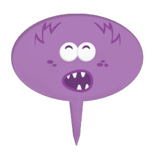 Purple Monster Face Cake Topper