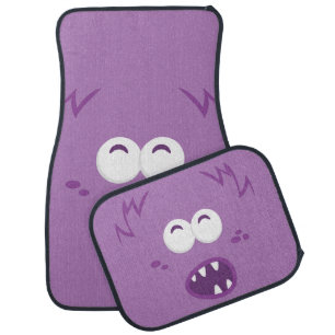 Purple Monster Face Car Mats