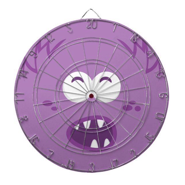Purple Monster Face Dart Board (Front)