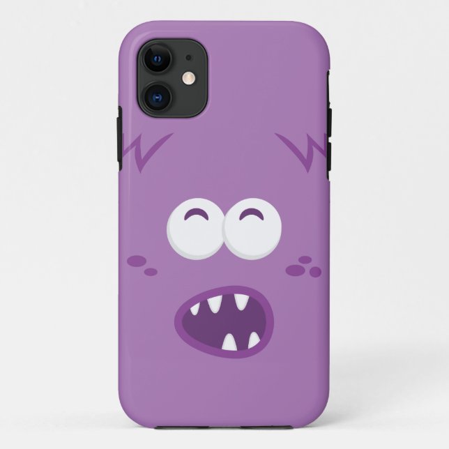 Purple Monster Face iPhone Case (Back)